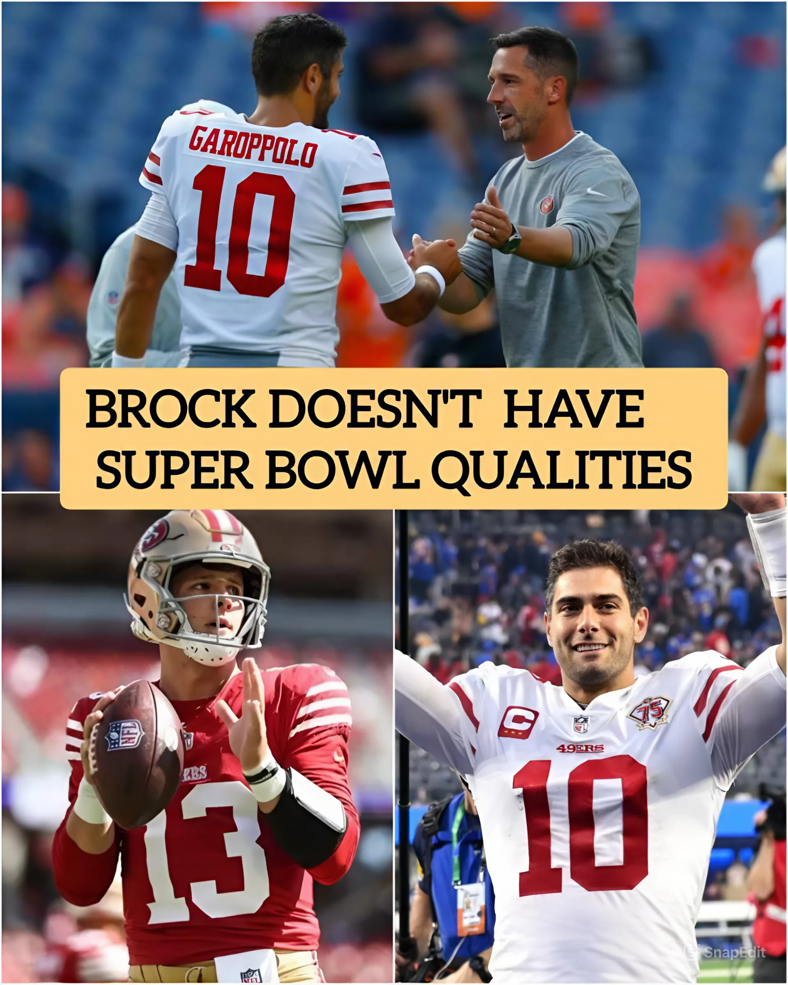 Kyle explained the sudden return of Jimmy Garoppolo:”Brock Purdy doesn’t have Super Bowls qualities” in recent interview…